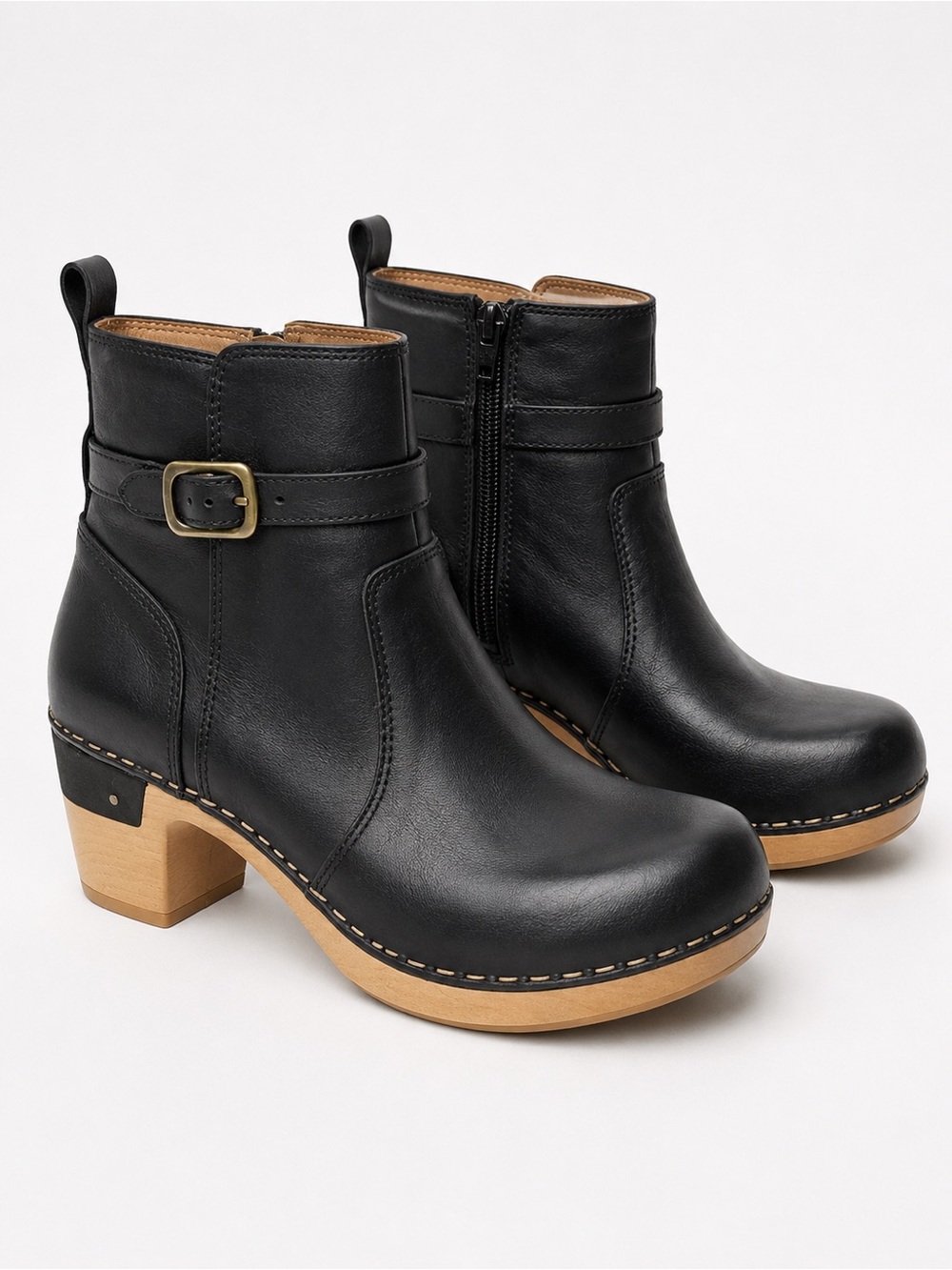 Dansko Anya Bootie Size 37 Black Waxy Burnished NIB